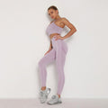 Conjunto Feminino de Treino: Top de Manga Longa e Legging Cintura Alta